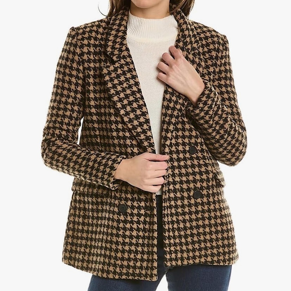 Blank NYC book club houndstooth blazer